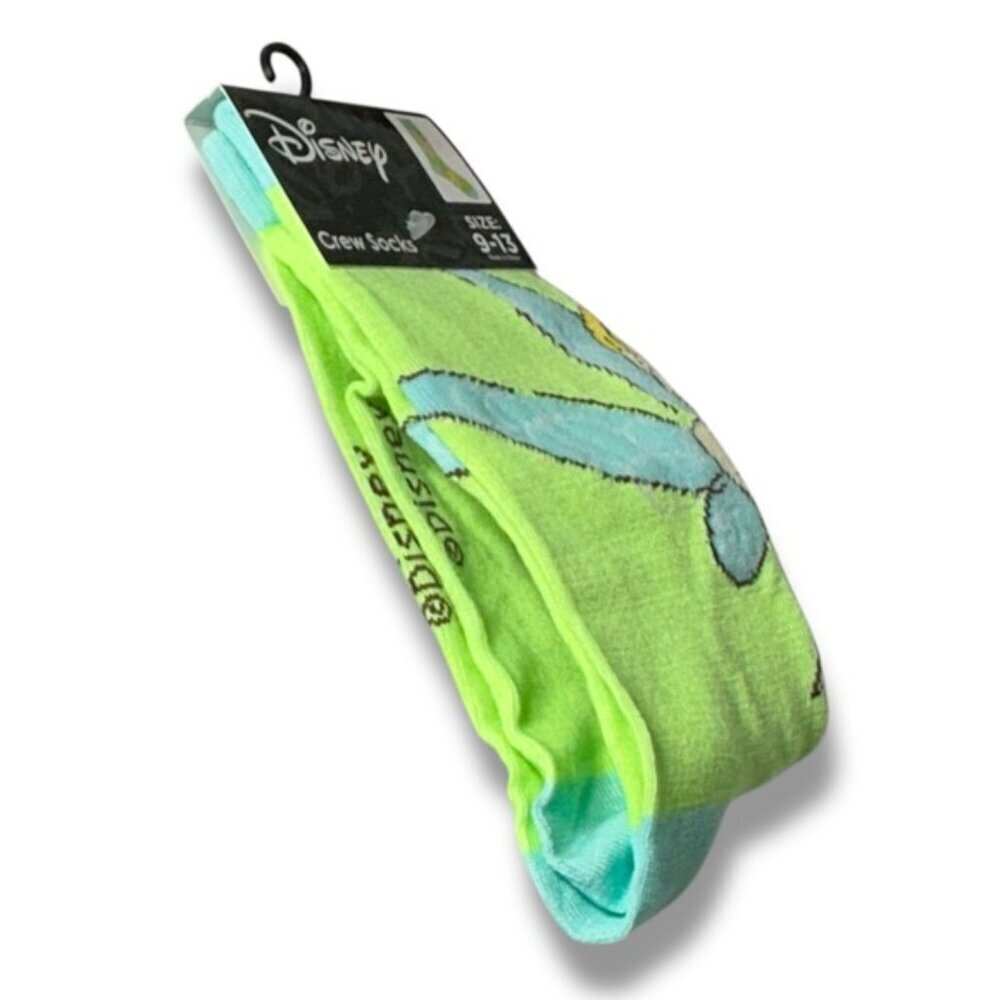 Peter Pan Tinker Bell Crew Socks Disney Green Blue Adult Unisex 9-13 One Size - Picture 2 of 16